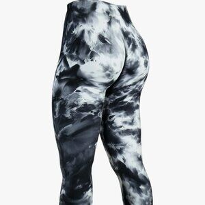 Aurola Black and White Tie Dye Leggings Small
